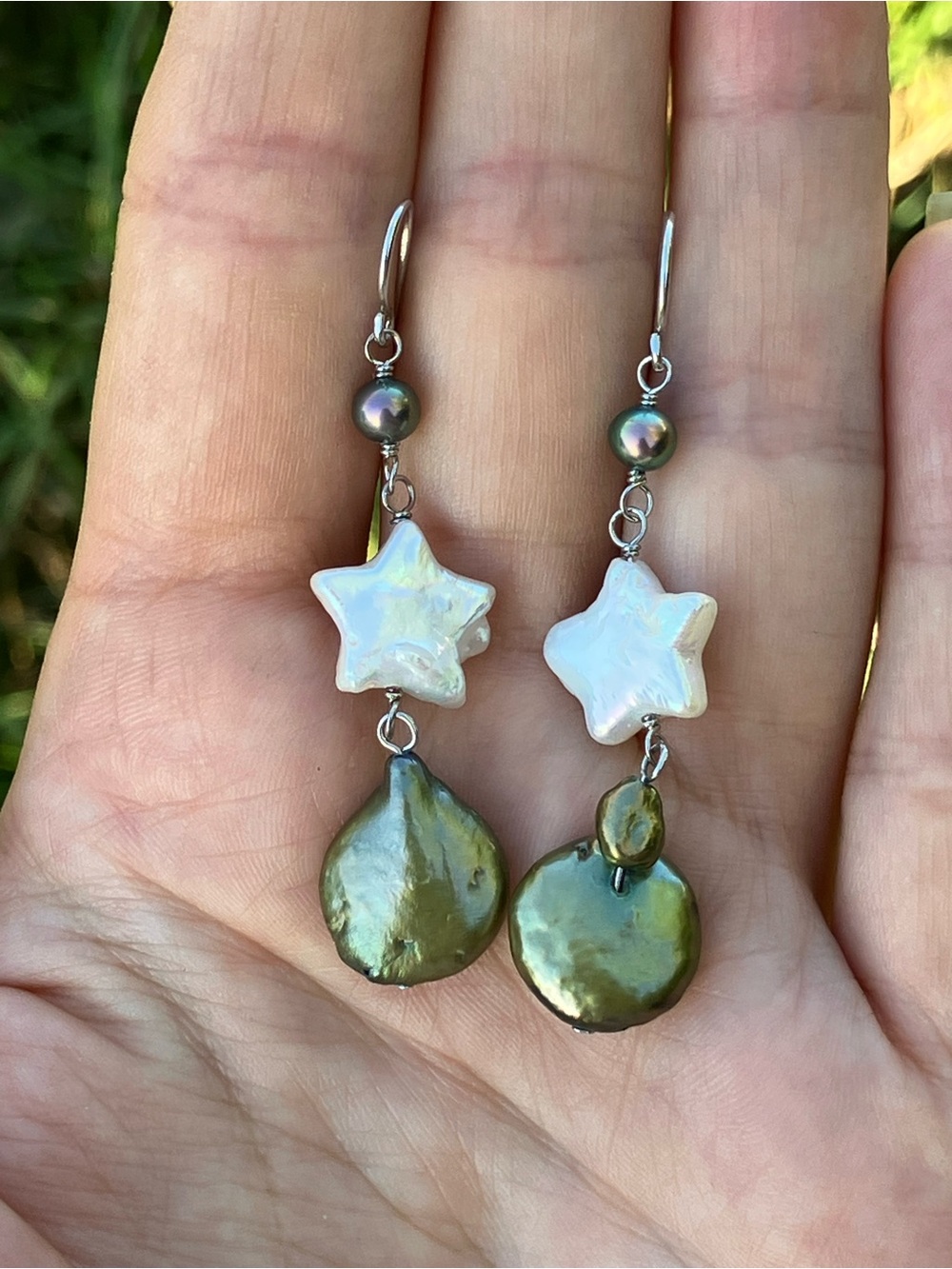 Freshwater Pearl Sterling Silver Dangle Earrings